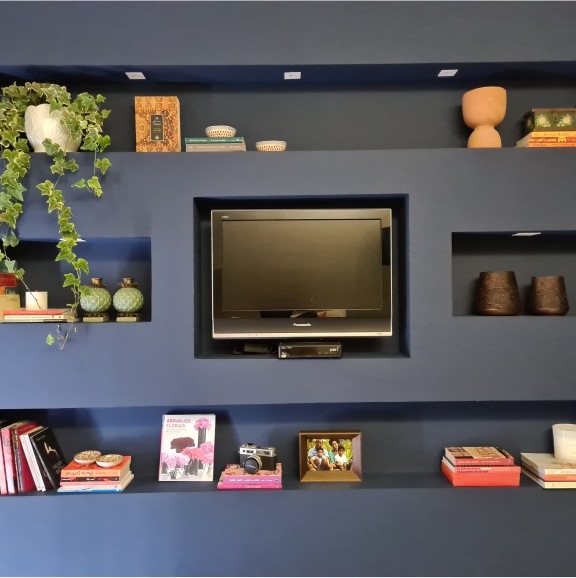 sala de estar paleta cores mata atlantica Sala de estar com a paleta de cores da Mata Atlântica.