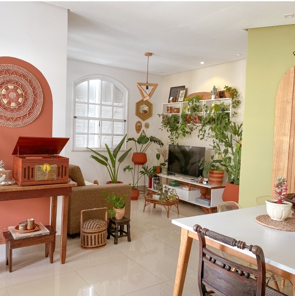 sala estar tons paleta caatinga Sala de estar com paleta de cores da Caatinga.