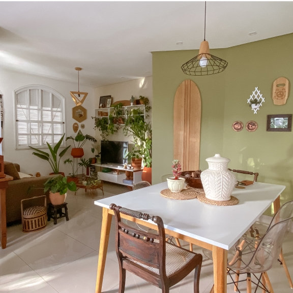 sala jantar tons paleta caatinga Sala de jantar com paleta de cores da Caatinga.