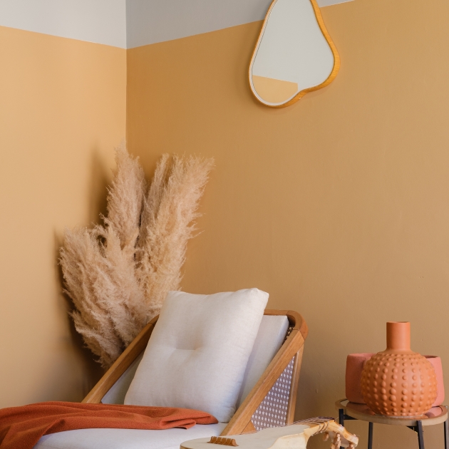 sala tons paleta cores pantanal Sala com tons da paleta de cores do Pantanal.