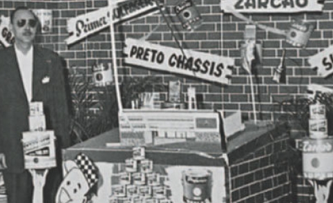 olocio bueno anos 60 tintas automotivas suvinil Olócio Bueno, nos anos 60, ao lado da divulgação de suas tintas automotivas Suvinil.