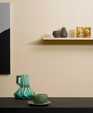 cor suvinil pasta de amendoim Parede pintada com a cor Suvinil Pasta de Amendoim.