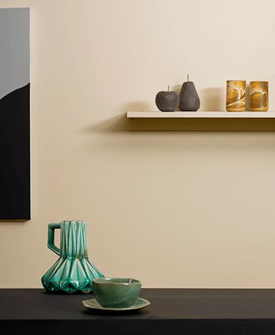 cor suvinil pasta de amendoim Parede pintada com a cor Suvinil Pasta de Amendoim.